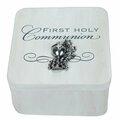 Tistheseason 4 x 4 x 2 in. First Holy Communion Keepsake Box - White TI3323826